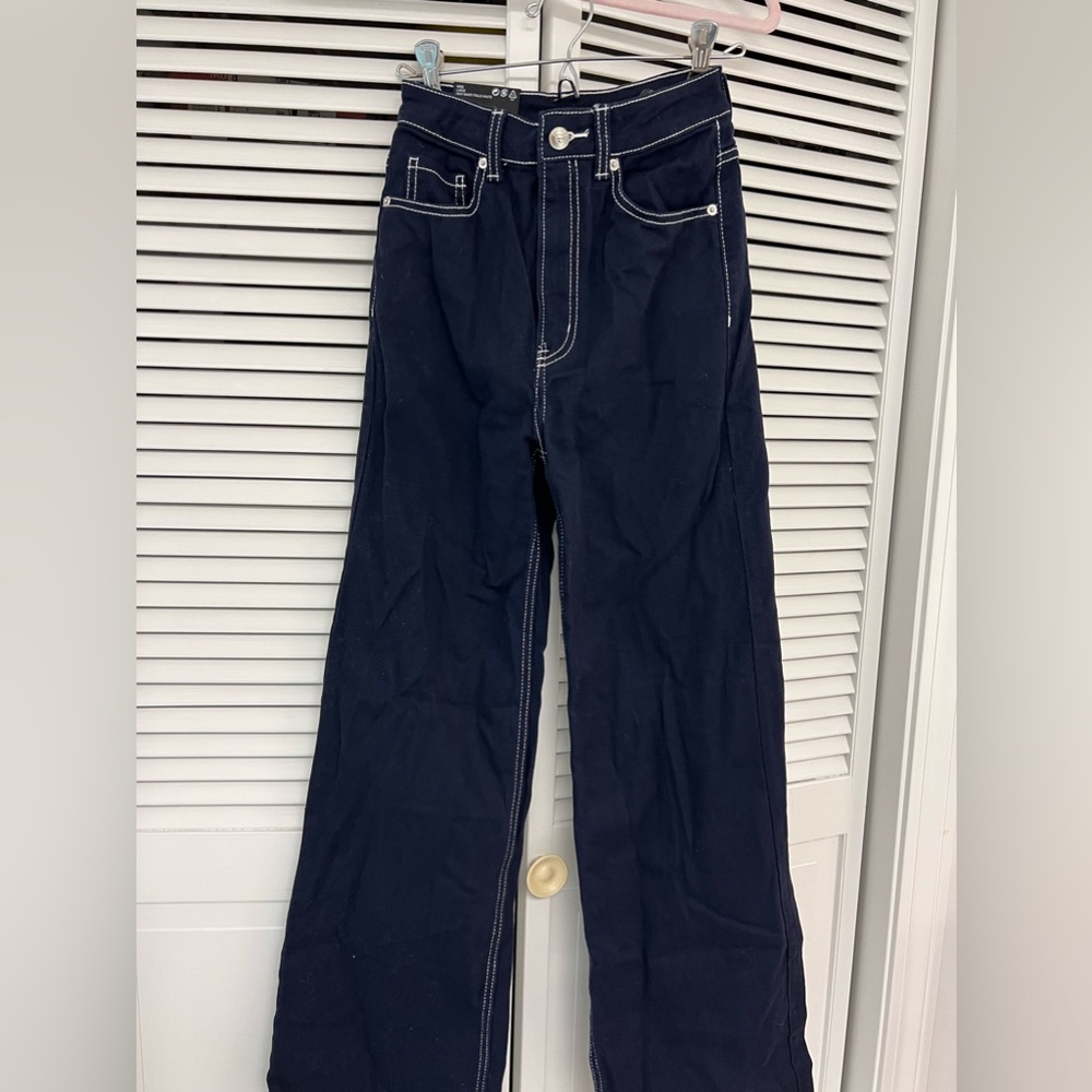 H&M wide leg twill pants NWT